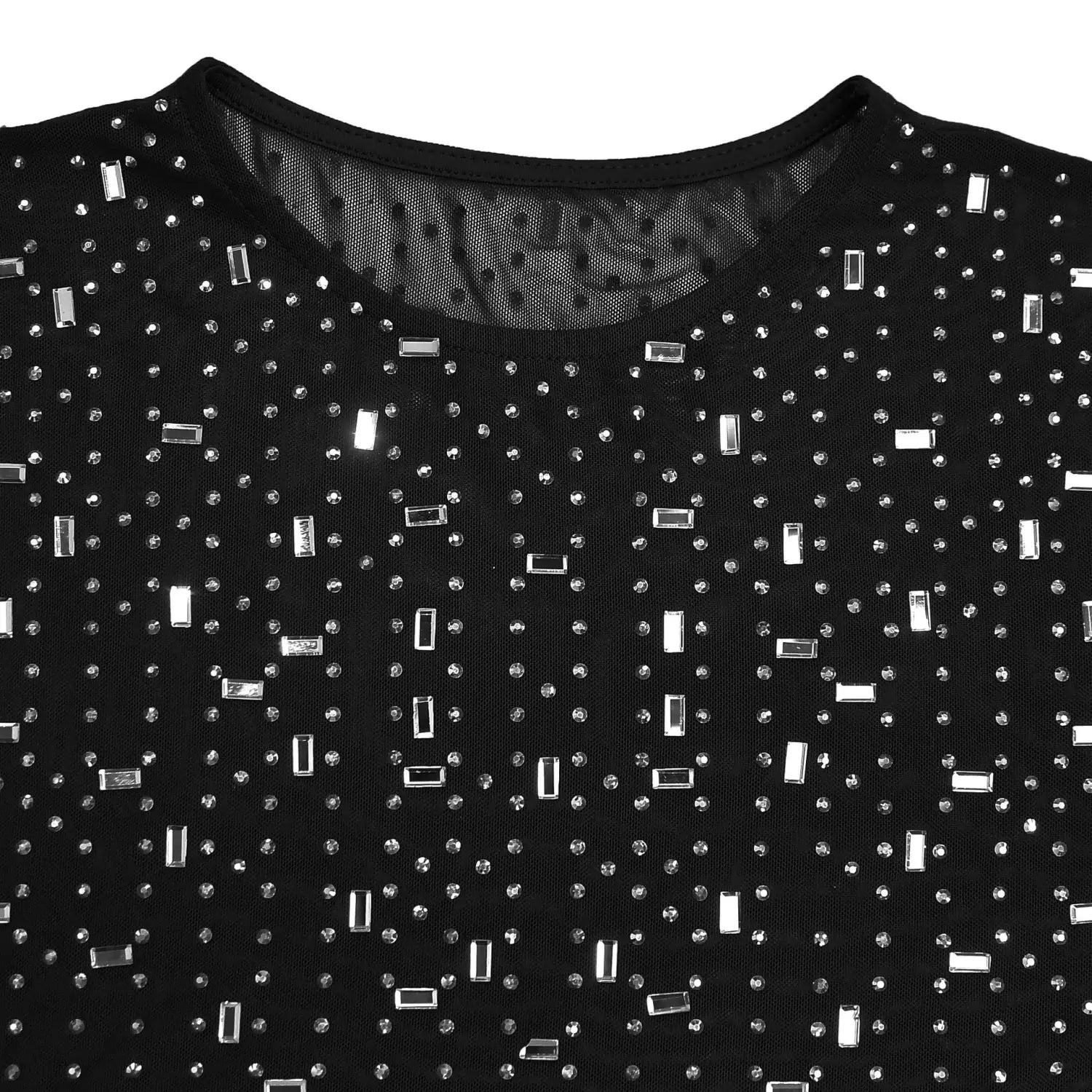 Women’s sexy mesh rhinestone bodycon mini dress
