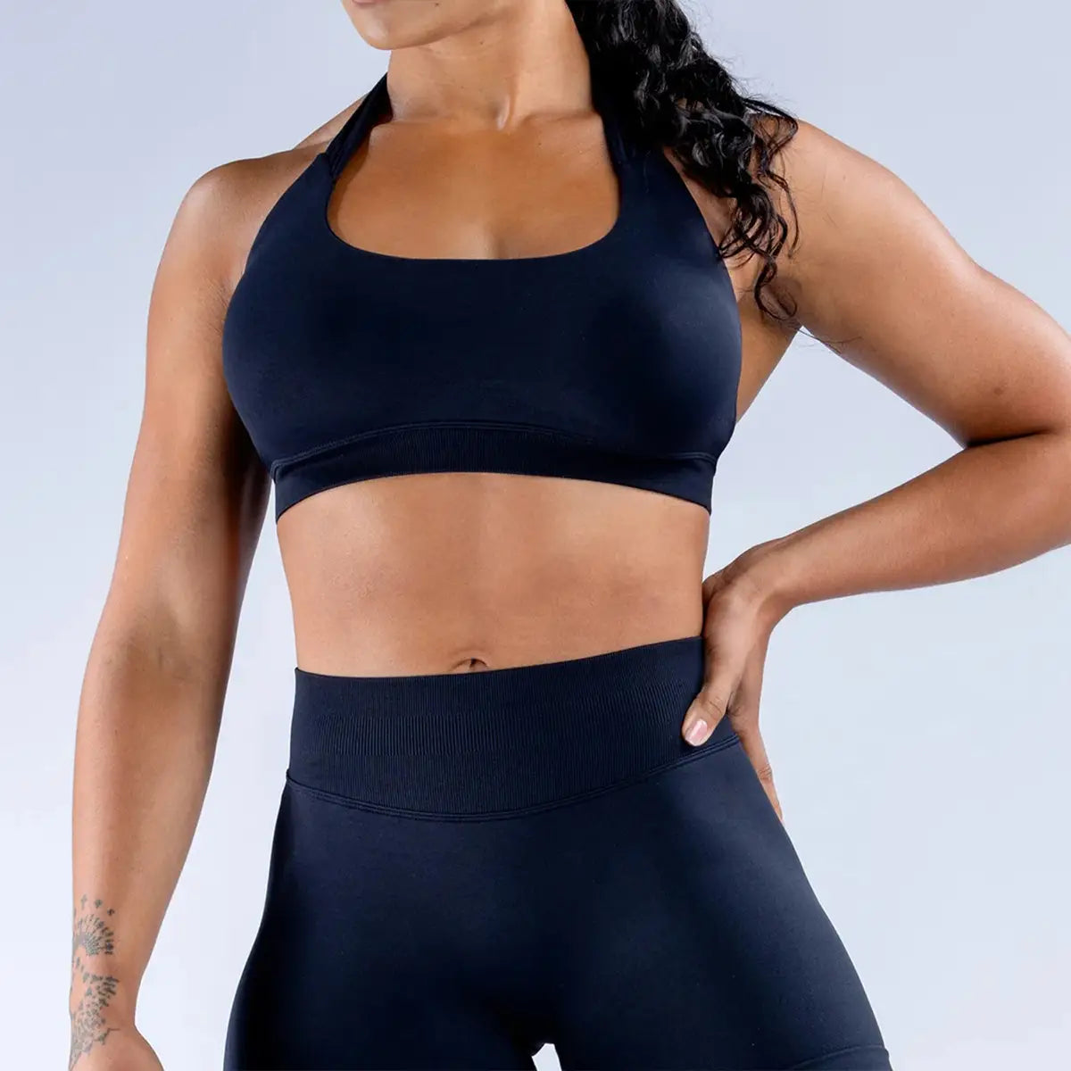 Flex & flow: backless shock-absorbing yoga bra set