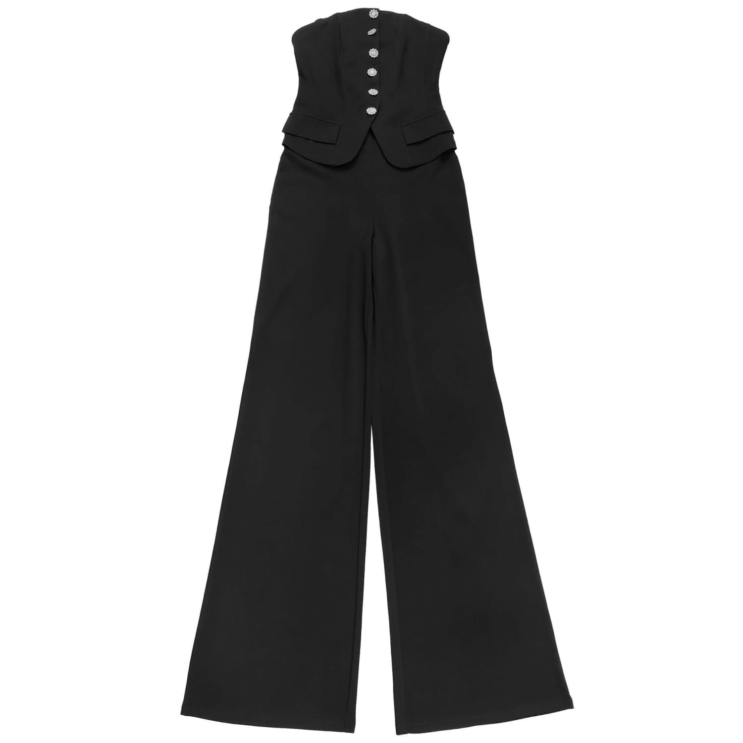 Fashion women’s sexy strapless backless casual wide-leg jumpsuit