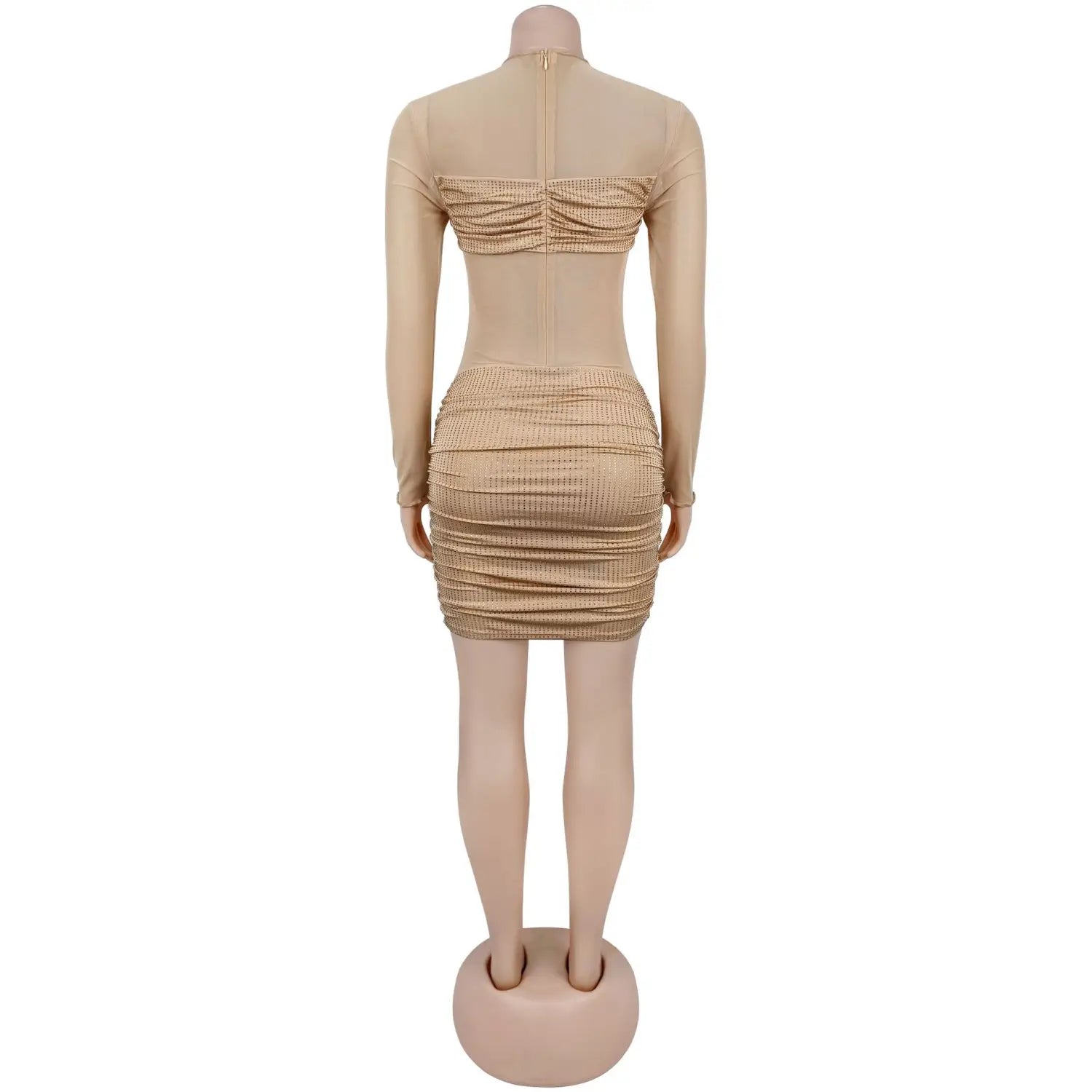 Fashion women’s sexy sheer mesh rhinestone dress mini skirt