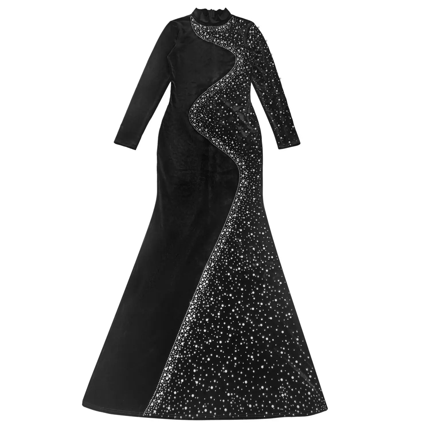 Elegant Velvet Embellished Dress for Women Fashionable  Chic Cocktail Dress