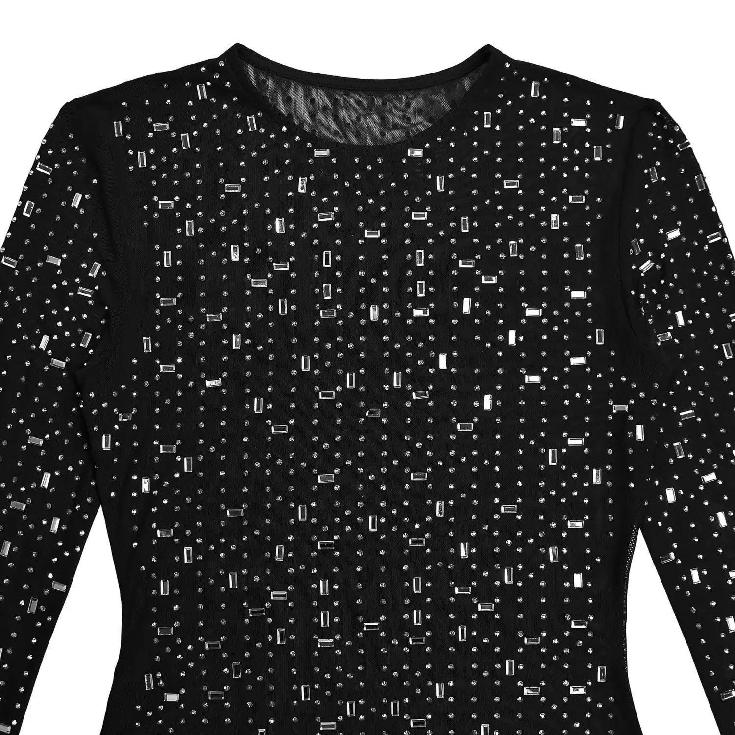 Women’s sexy mesh rhinestone bodycon mini dress