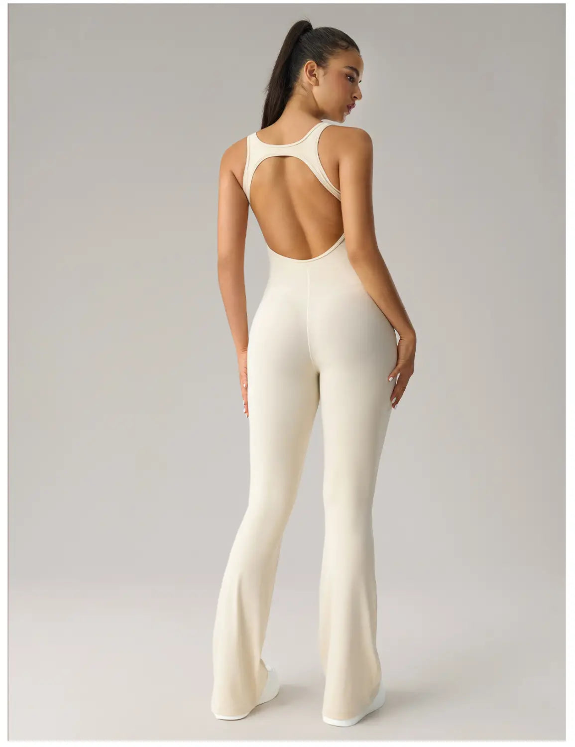 Sleek & Stylish: Women's Horn Elastic Yoga Jumpsuit