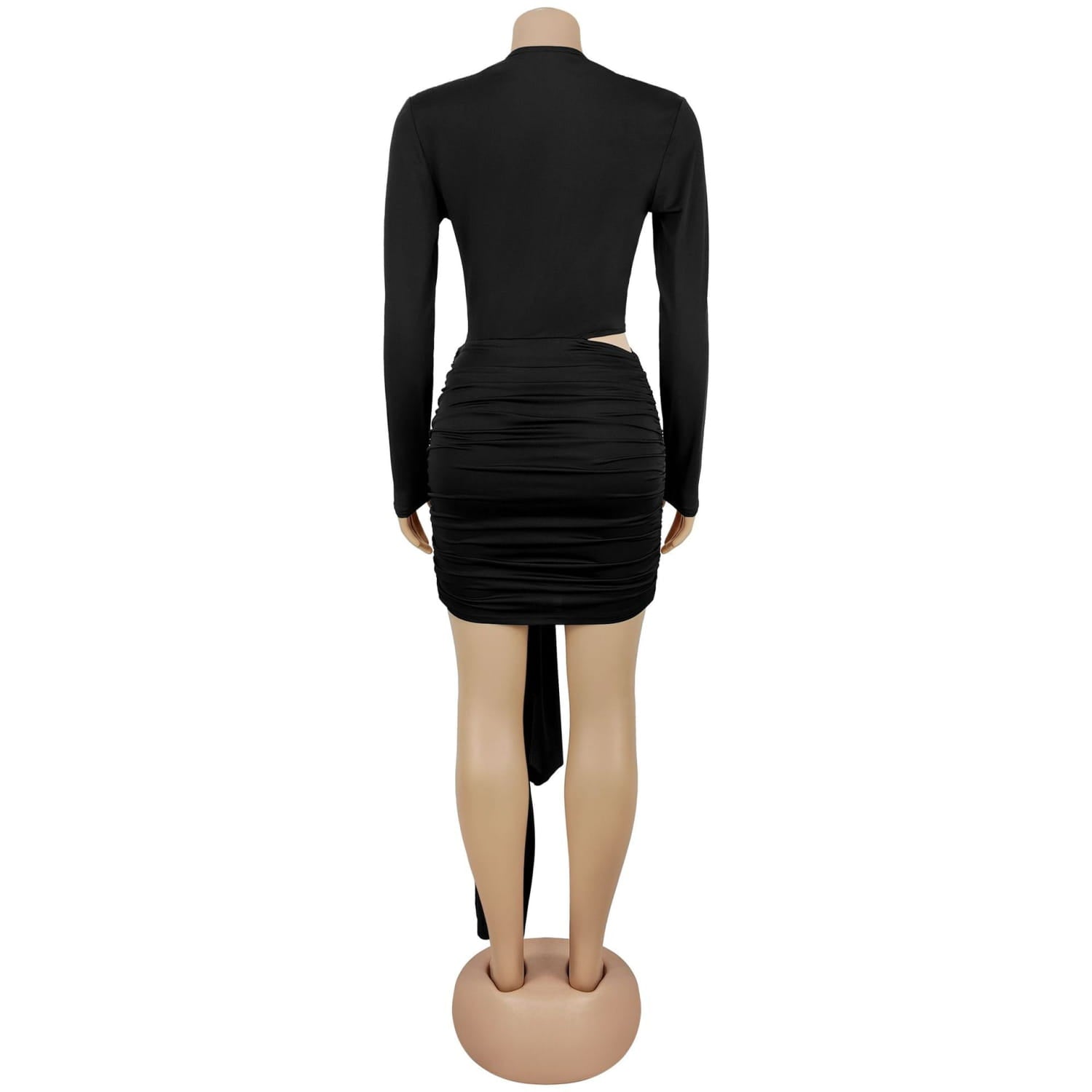 Fashion Women's Sexy Deep V Neck Solid Color Ribbon Dress Mini Dress