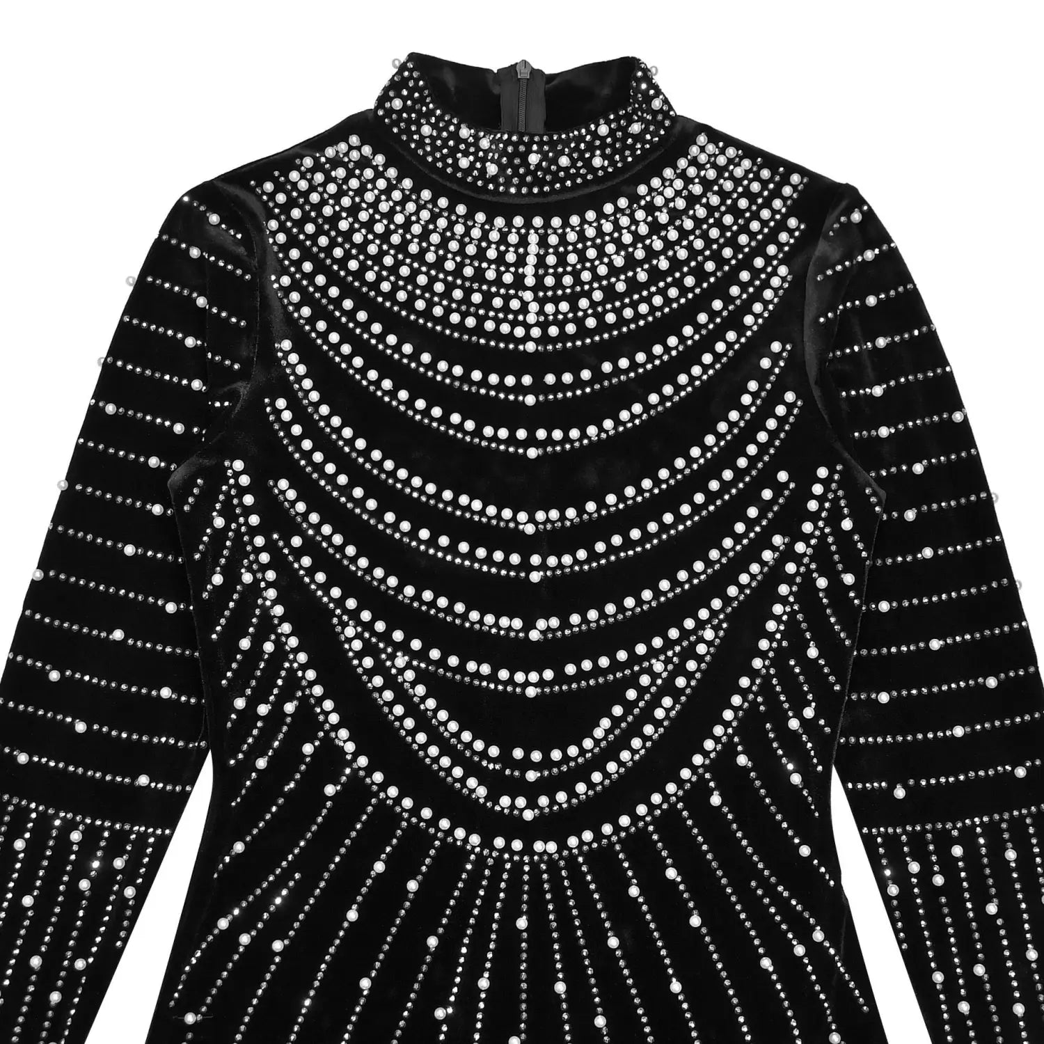 Elegant velvet embellished long sleeve dress for women fashion style casual occasion