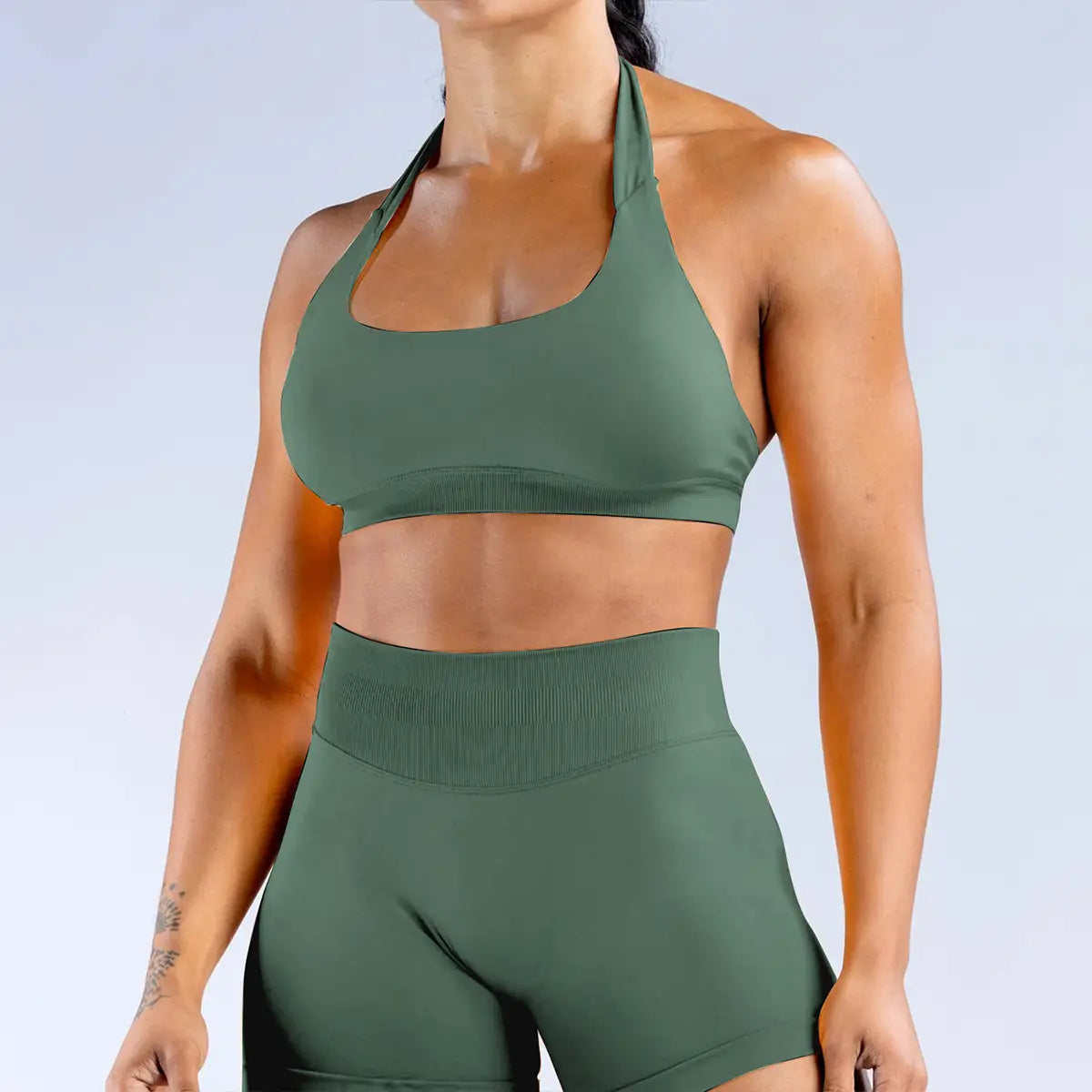 Flex & flow: backless shock-absorbing yoga bra set