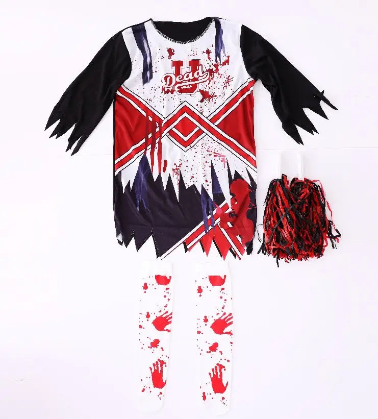 Children’s halloween carnival cosplay zombie costume girl horror cheerleader cos party dress