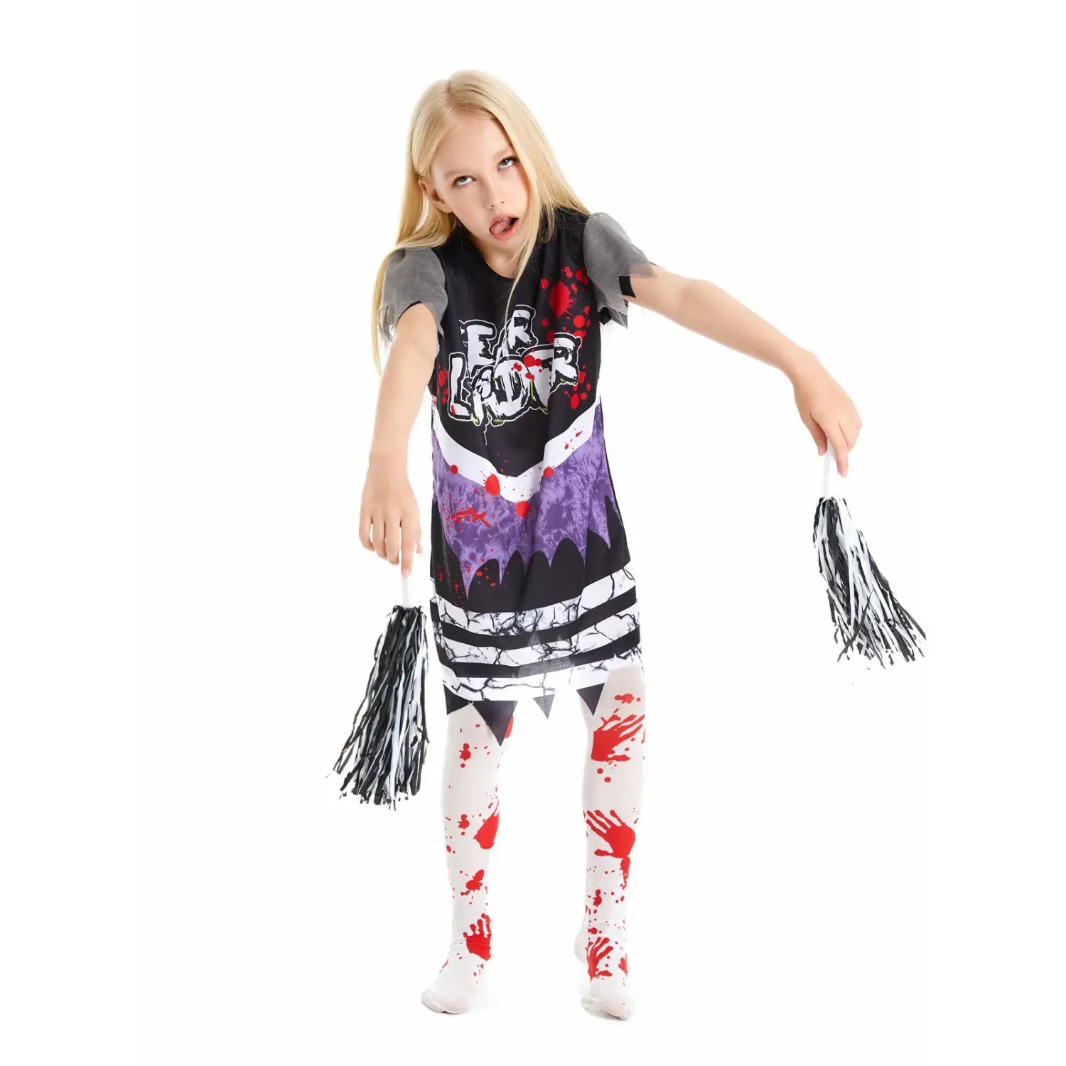 Children’s halloween carnival cosplay zombie costume girl horror cheerleader cos party dress