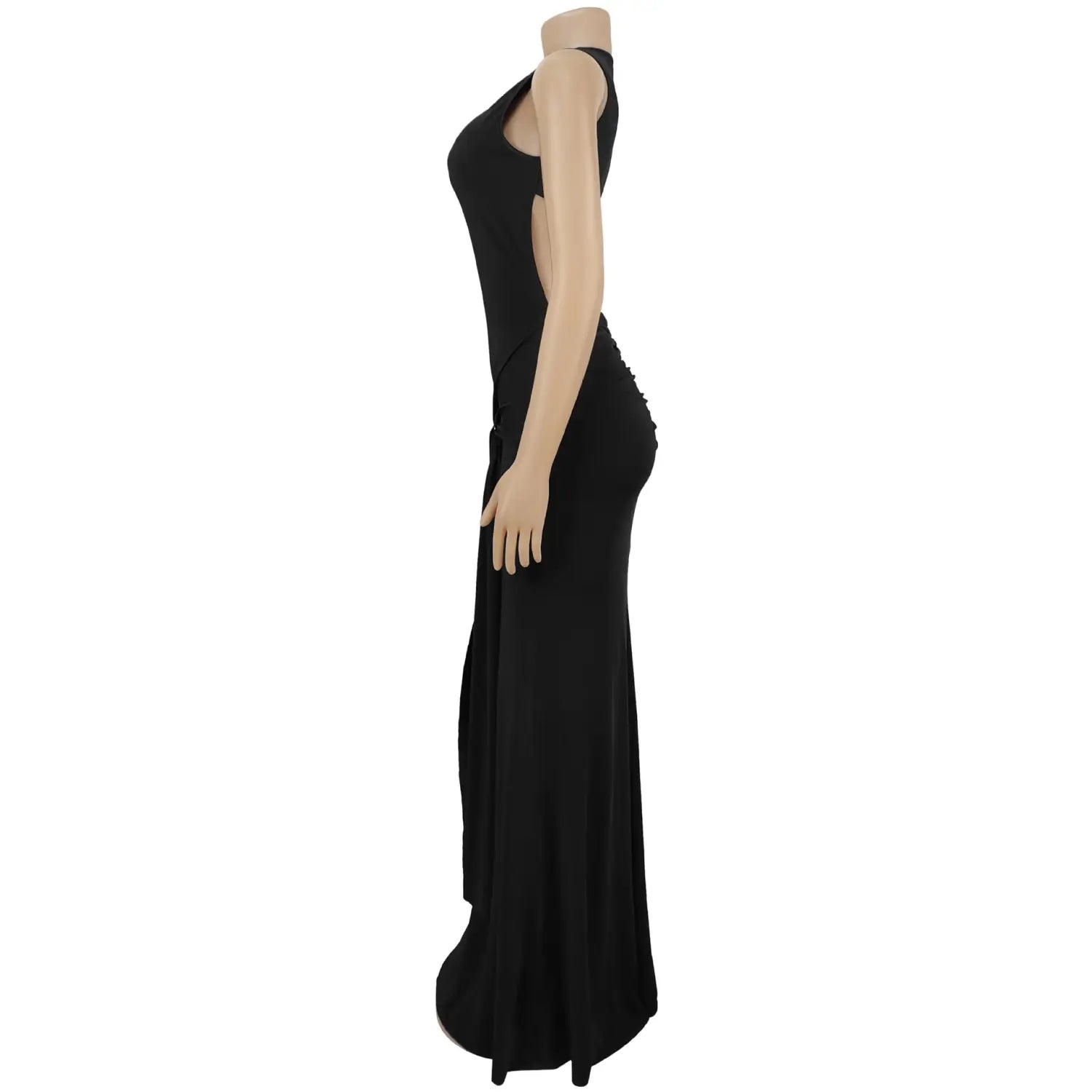 Fashion women’s elegant solid color slim backless dress