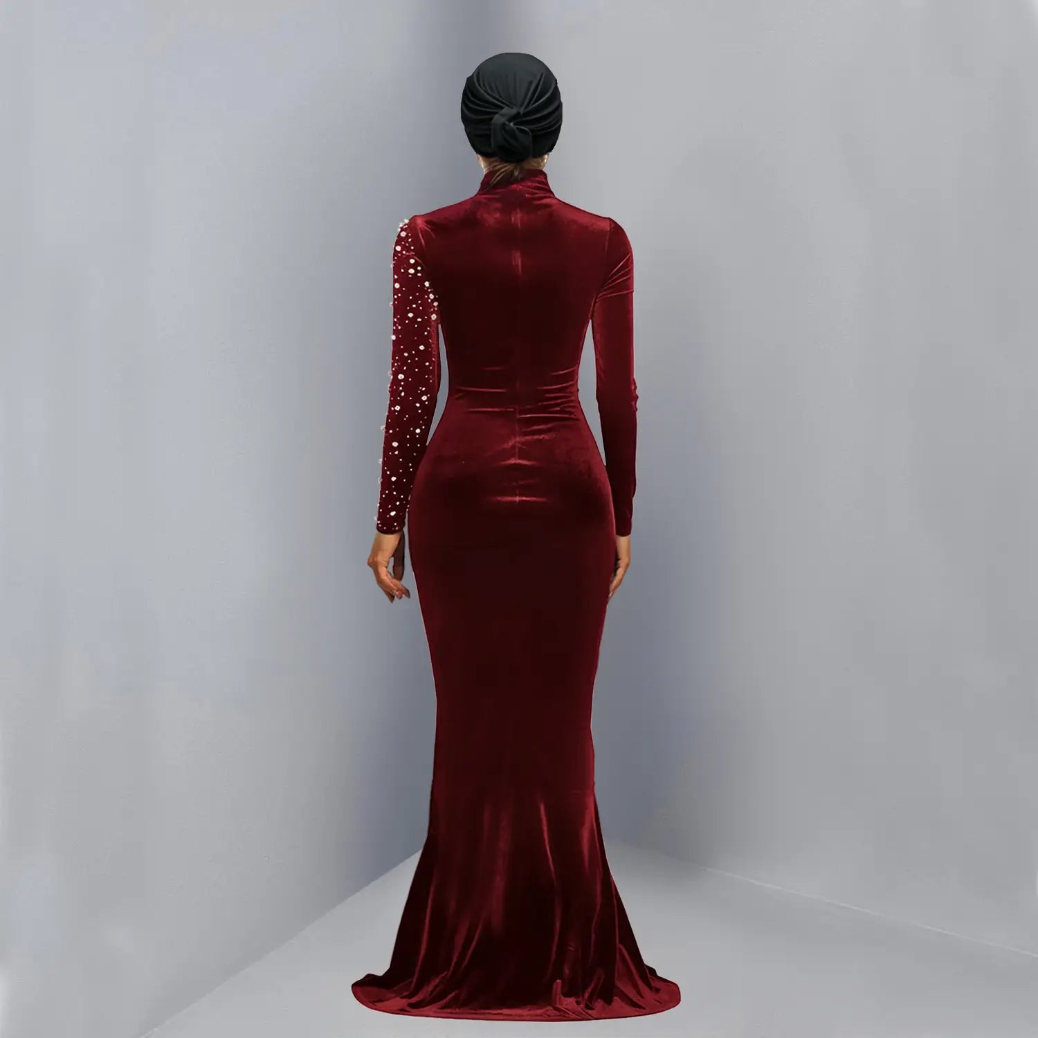 Elegant Velvet Embellished Dress for Women Fashionable  Chic Cocktail Dress