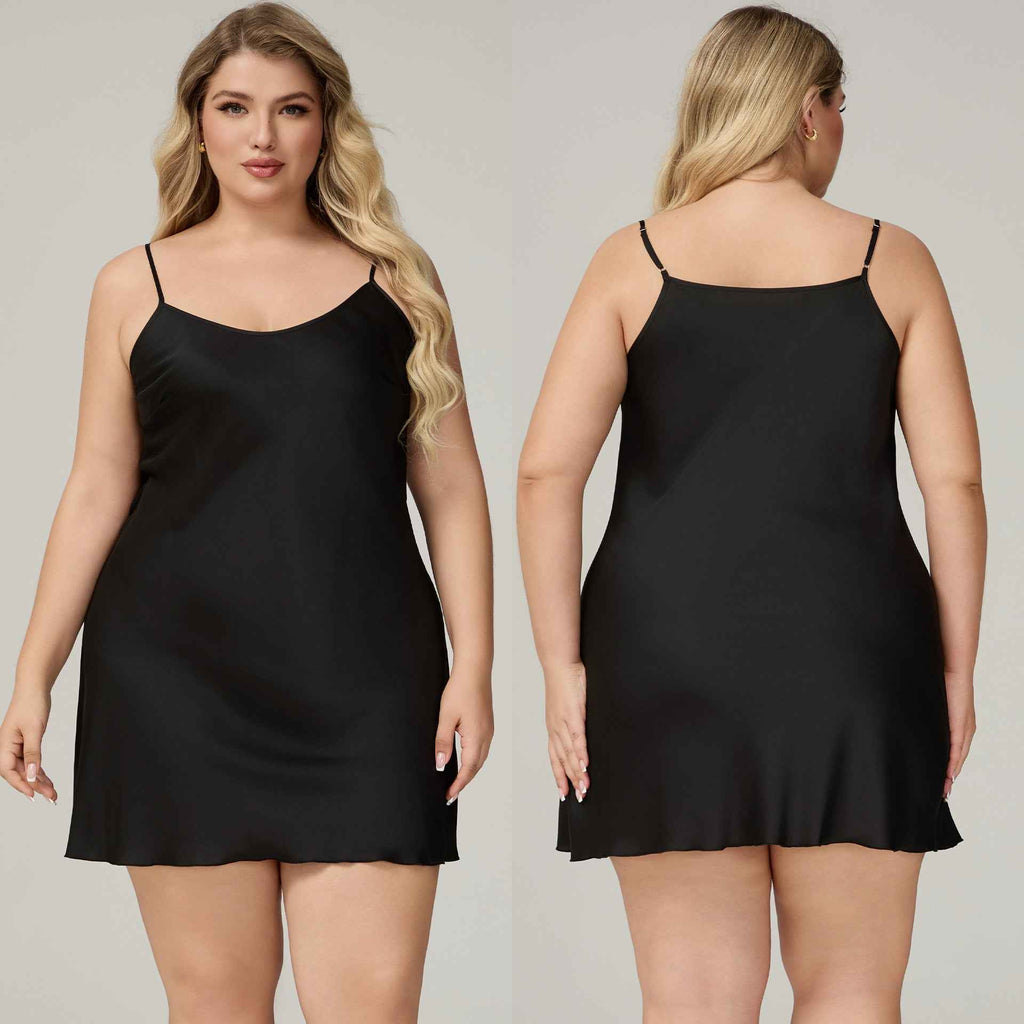 Elegant Satin Chiffon Sleepwear for Women, Summer Strap Sexy Nightdress, Simple Home Wear