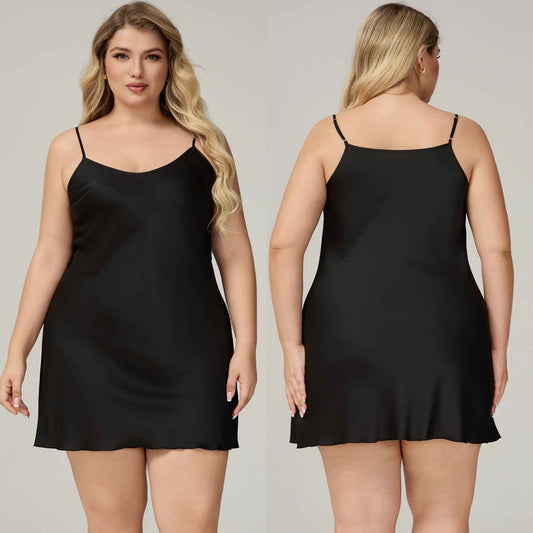 Elegant Satin Chiffon Sleepwear for Women, Summer Strap Sexy Nightdress, Simple Home Wear