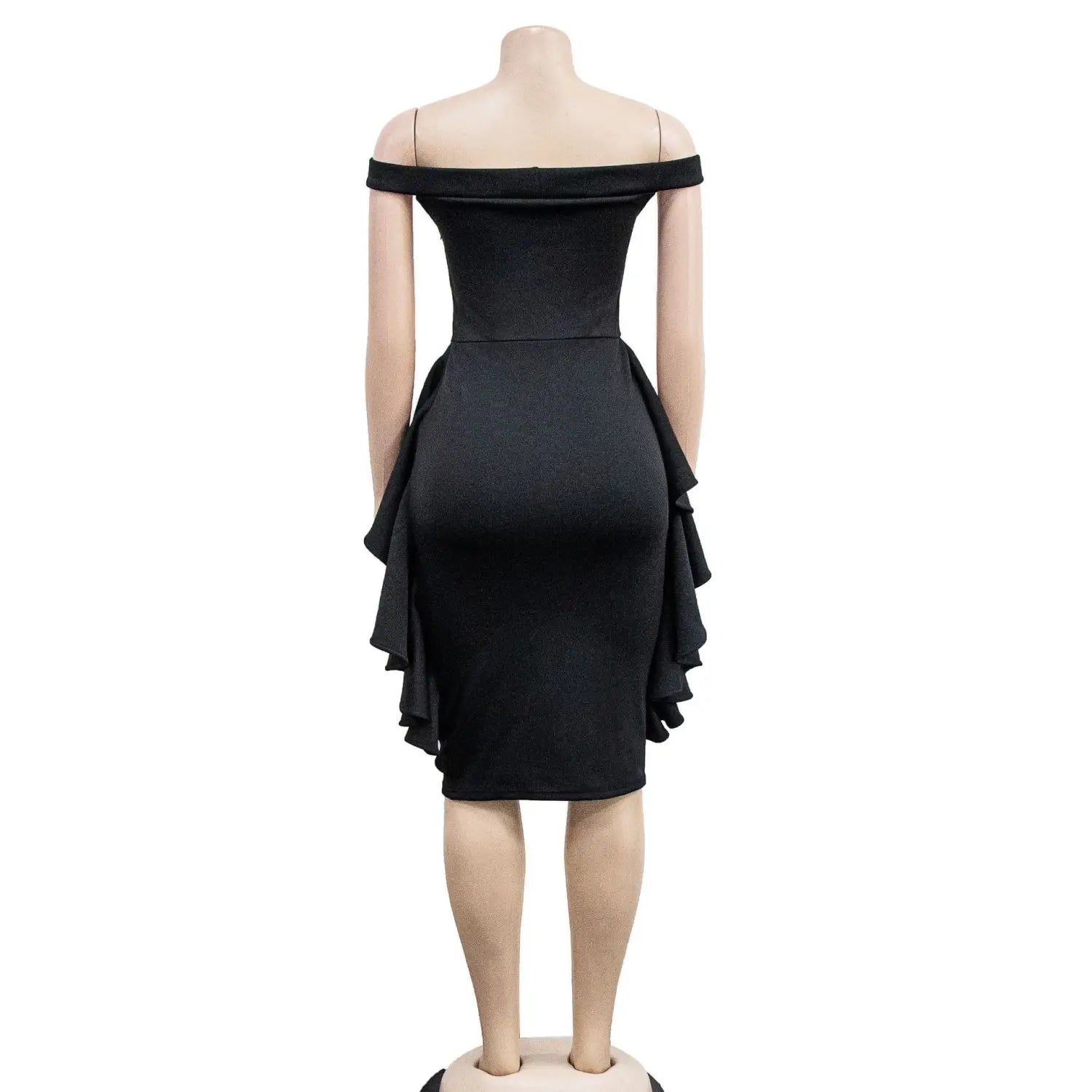 Fashion women’s solid color sleeveless ruffle hem mini dress
