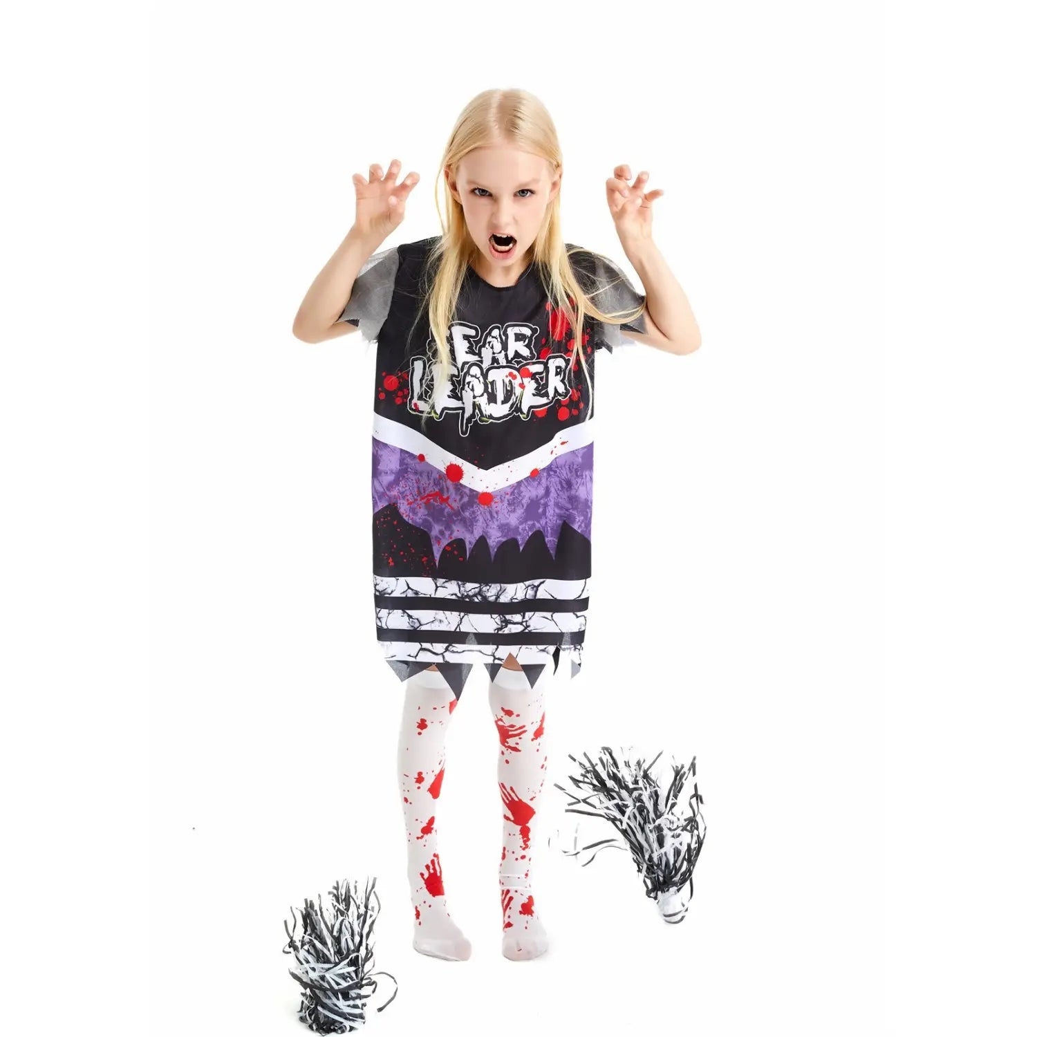Children’s halloween carnival cosplay zombie costume girl horror cheerleader cos party dress