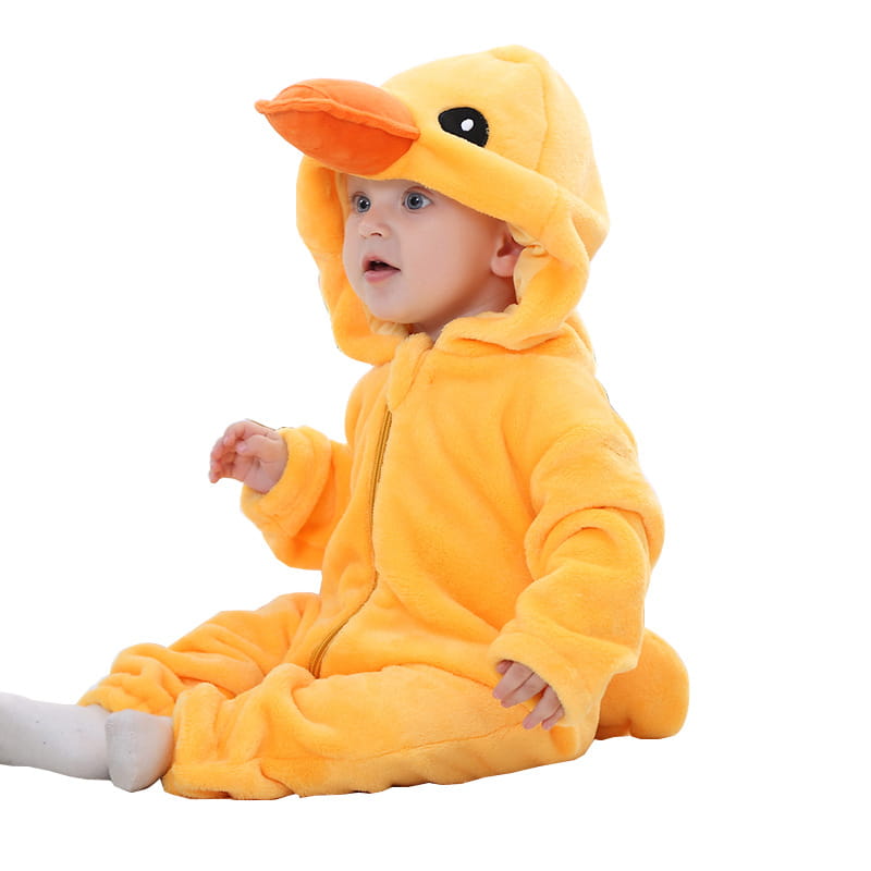 Flannel children’s crawling clothes baby clothes long sleeved hoodie newborn cartoon jumpsuit