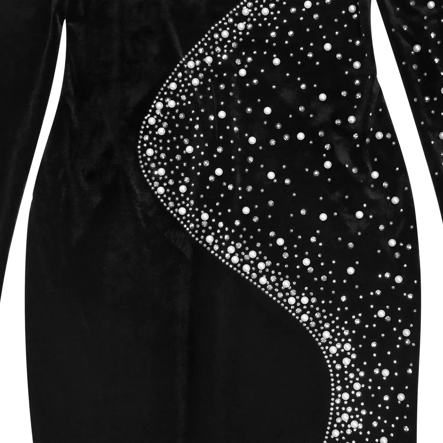 Elegant velvet embellished dress for women fashionable chic cocktail dress