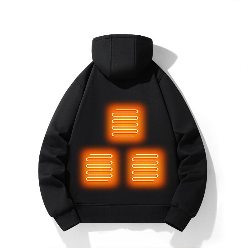 European and american zipper cardigan heating hoodie intelligent hooded five zone heating jacket outdoor warm electric