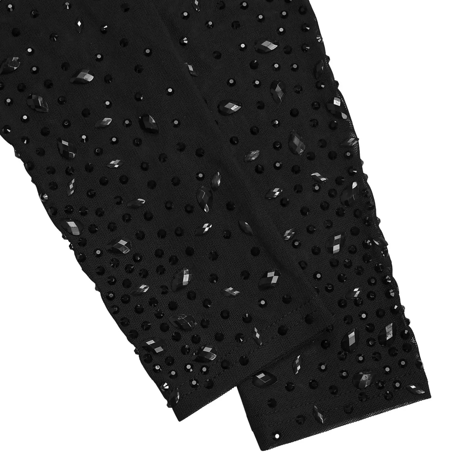 Sexy Sheer Mesh Rhinestone Bodycon Dress