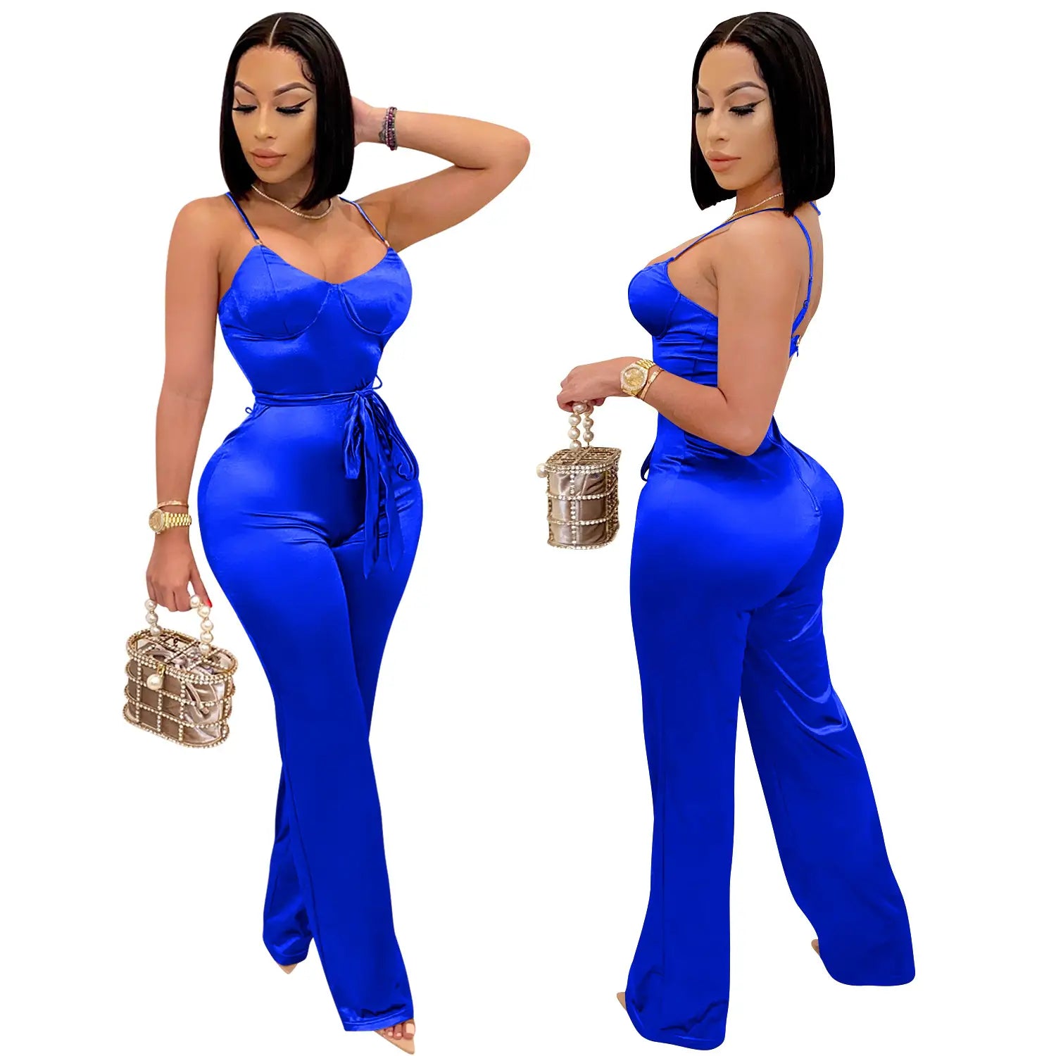 Fashionsexy jumpsuit straight leg pants casual elegant commute