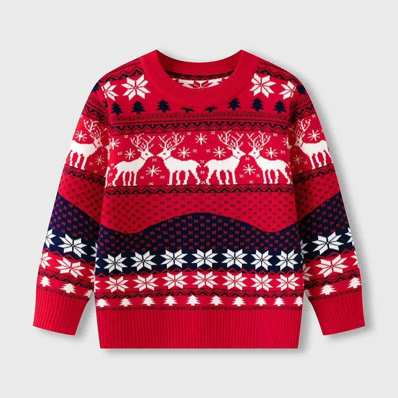 Christmas elk red sweater baby undercover knitted sweater