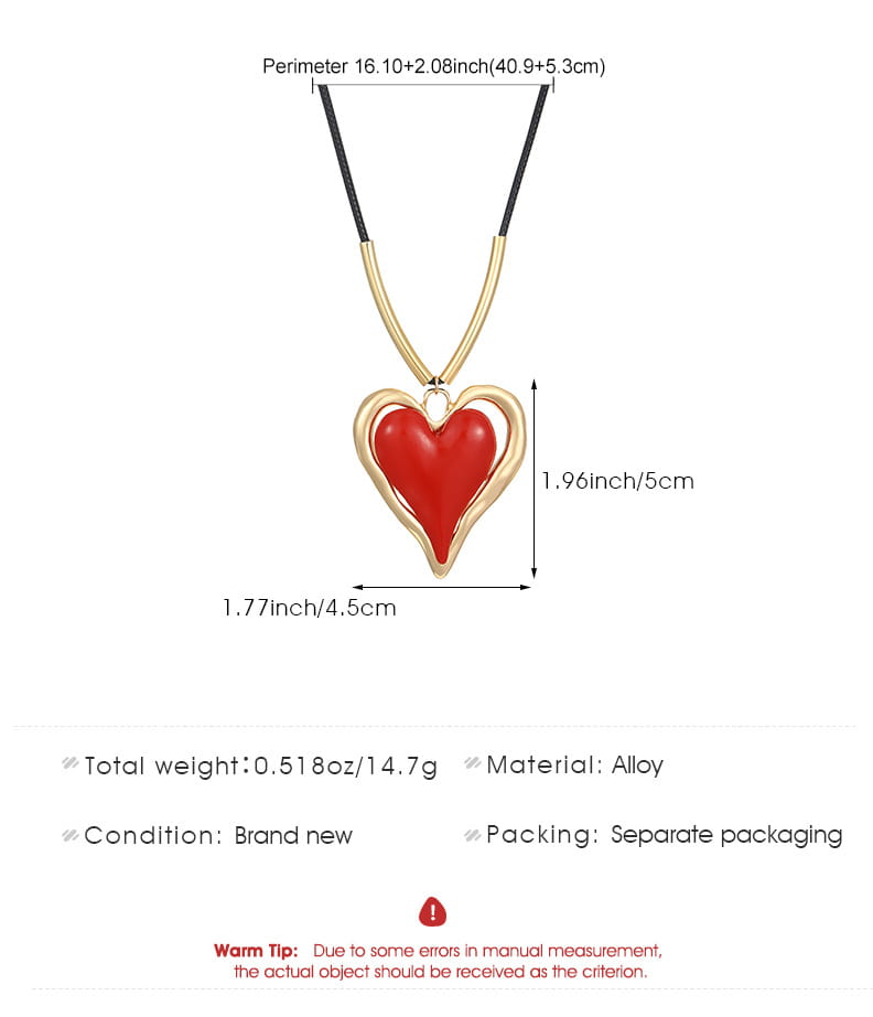 Exaggerated large heart necklace sweet and spicy lolita style pendant clavicle chain for women