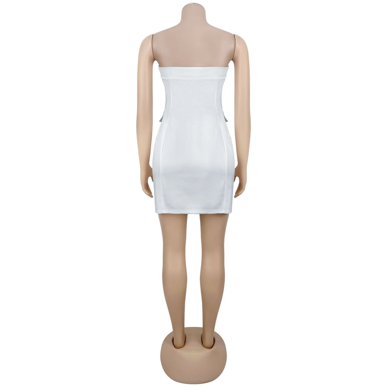 Fashion sexy strapless backless double-breasted dress for women
