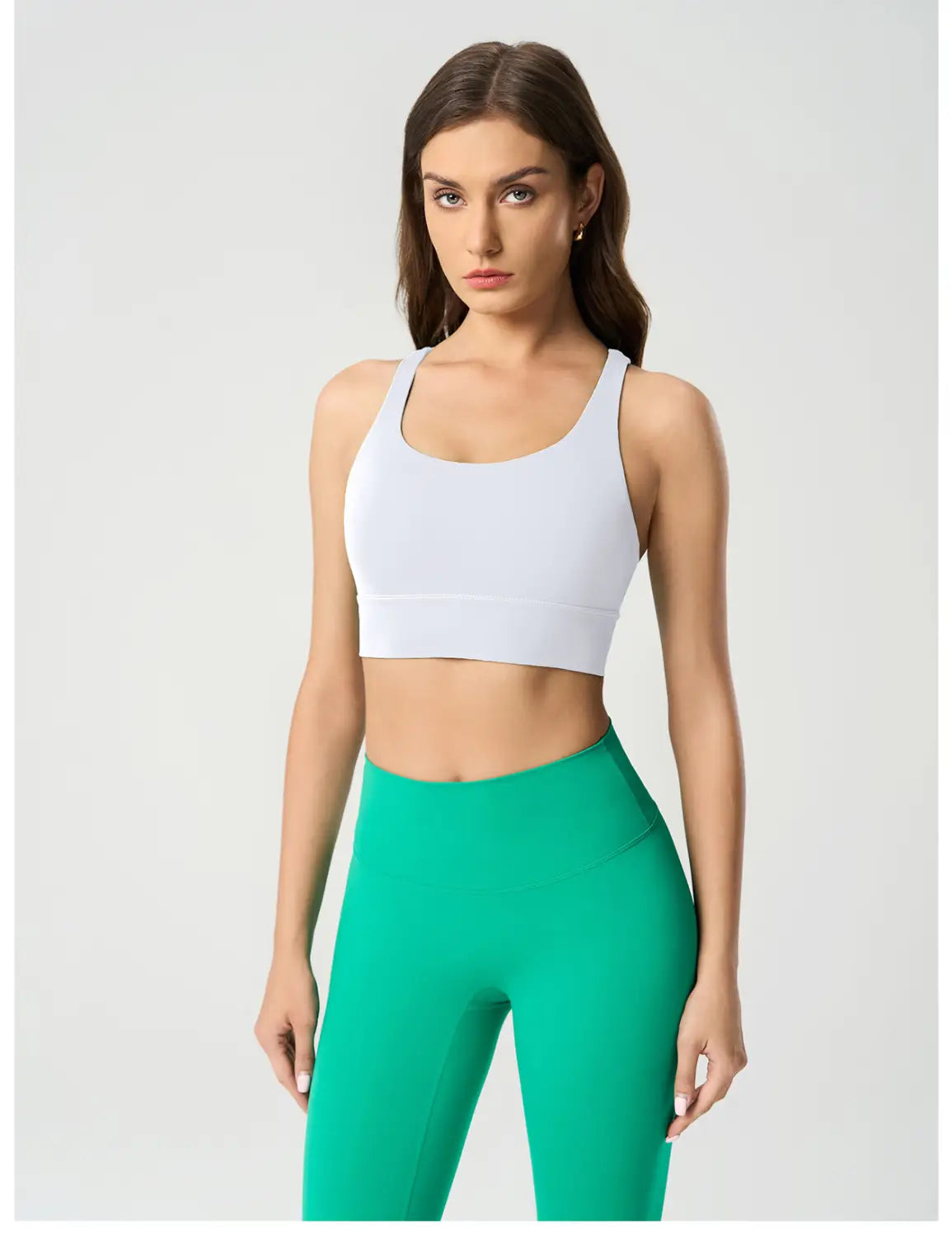Cross back yoga bra brushed bare high-strength shock-absorbing gathering sports vest for women