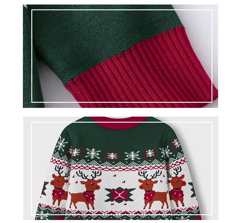 Cartoon deer sweater baby base pullover knitted sweater