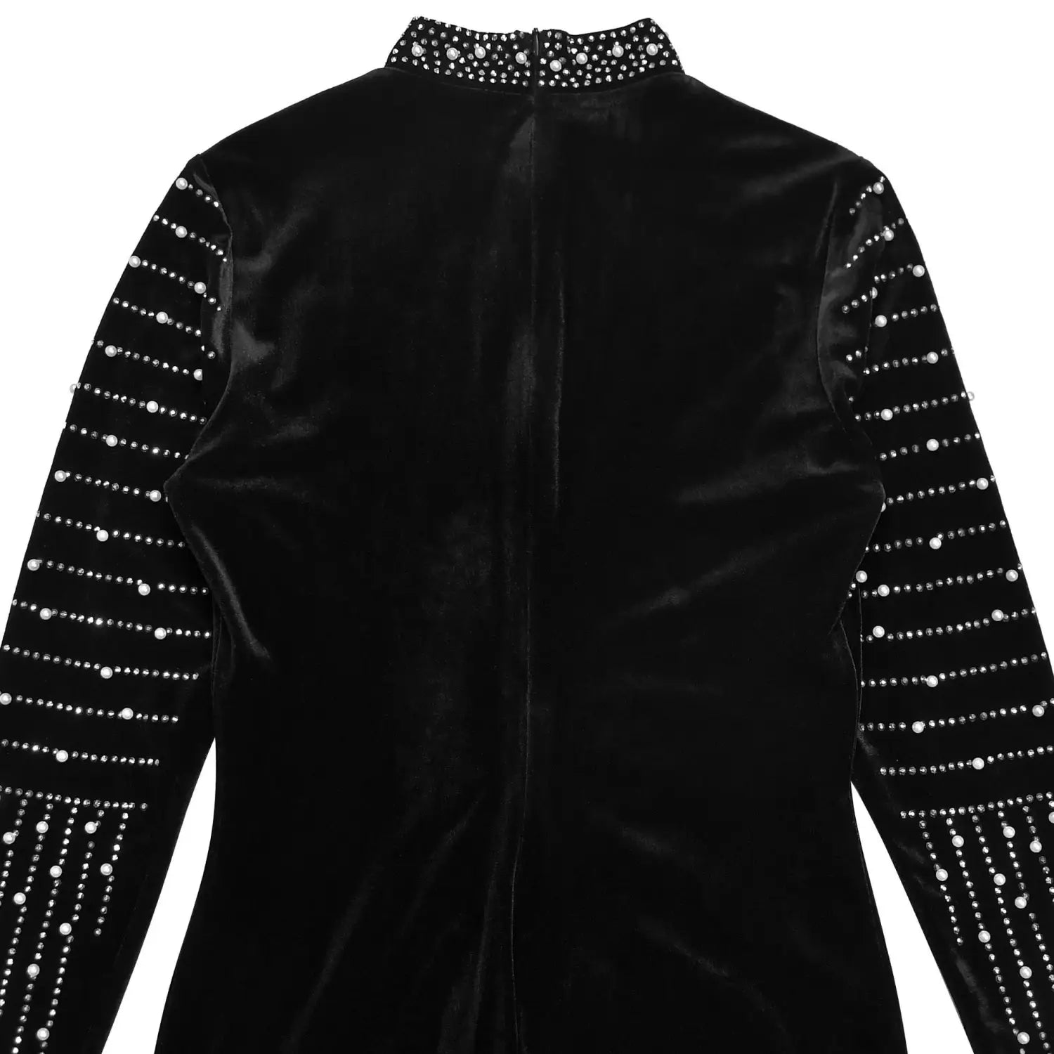 Elegant velvet embellished long sleeve dress for women fashion style casual occasion