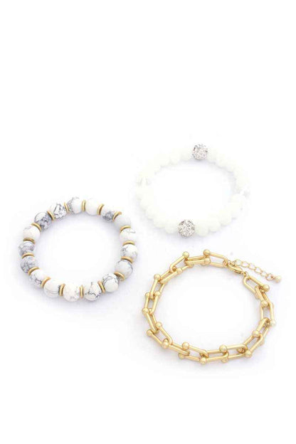 U Link Stone Beaded Bracelet Set.