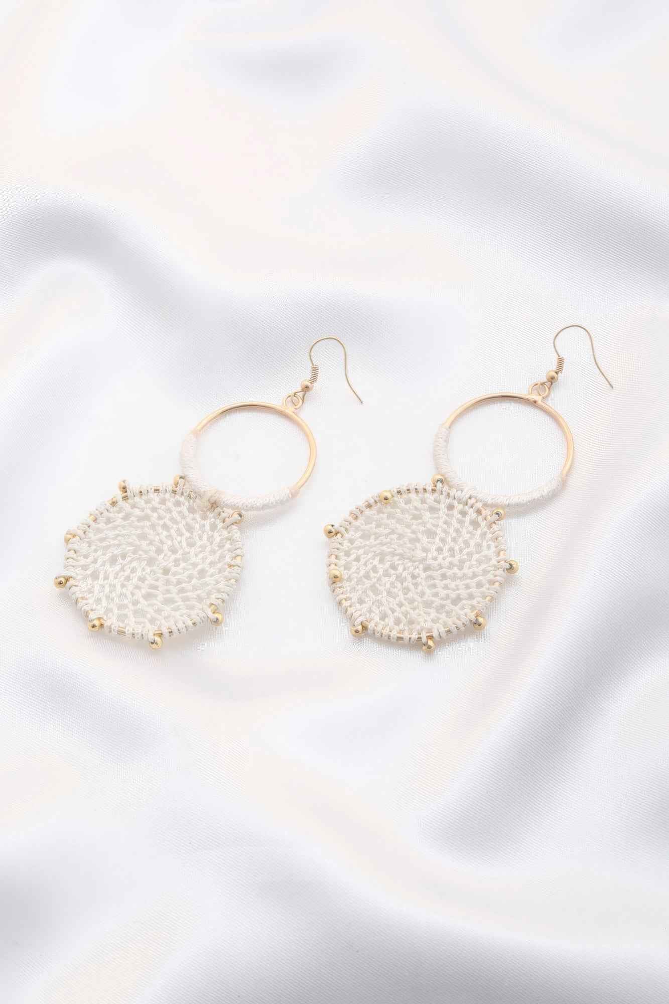 Double Circle Thread Beaded Earring