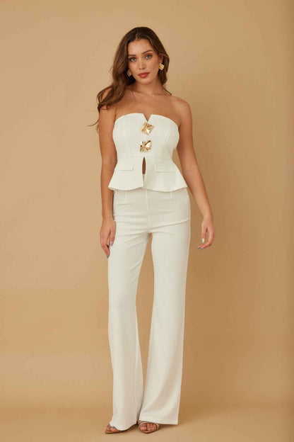 Scrunched Golden Stone Strapless Sets