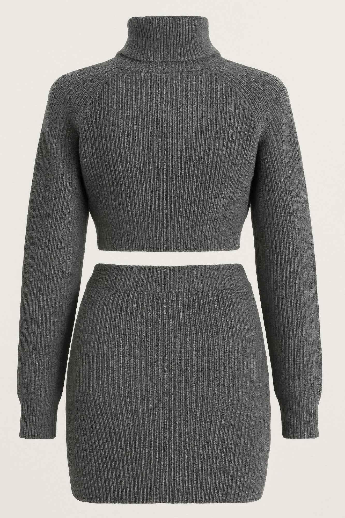 Knit Mock Neck Top And Skirt