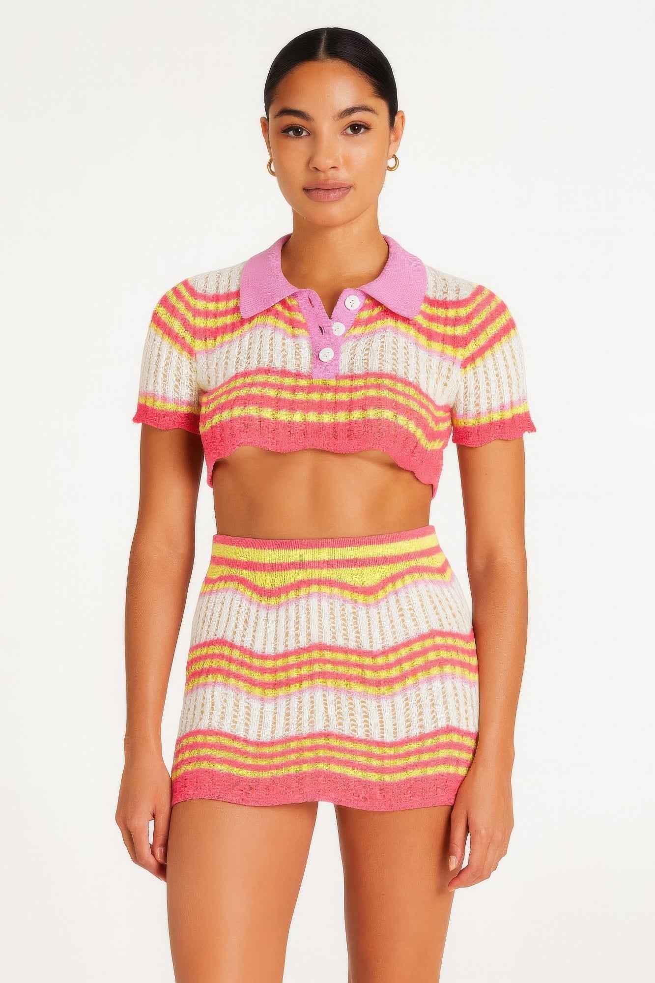 Zig Zag Crochet Two Piece Set