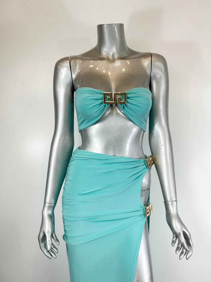 Two-piece Matching Skirt Set,bandeau-style