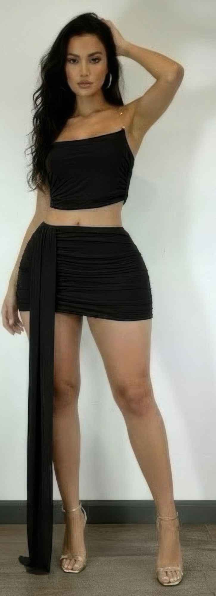 Sleeveless, Cropped Bodice Skirt Set