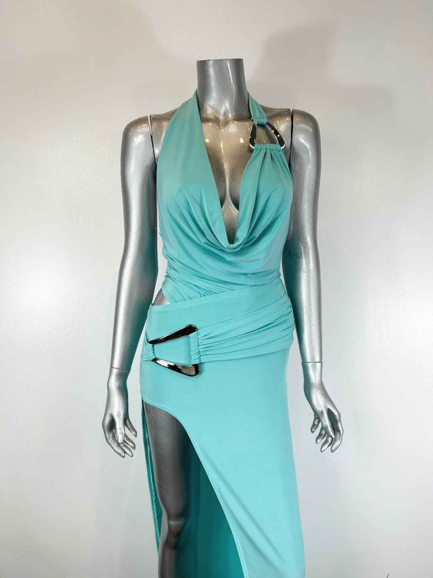 Body Suit Skirt Set Halter Neck Tie