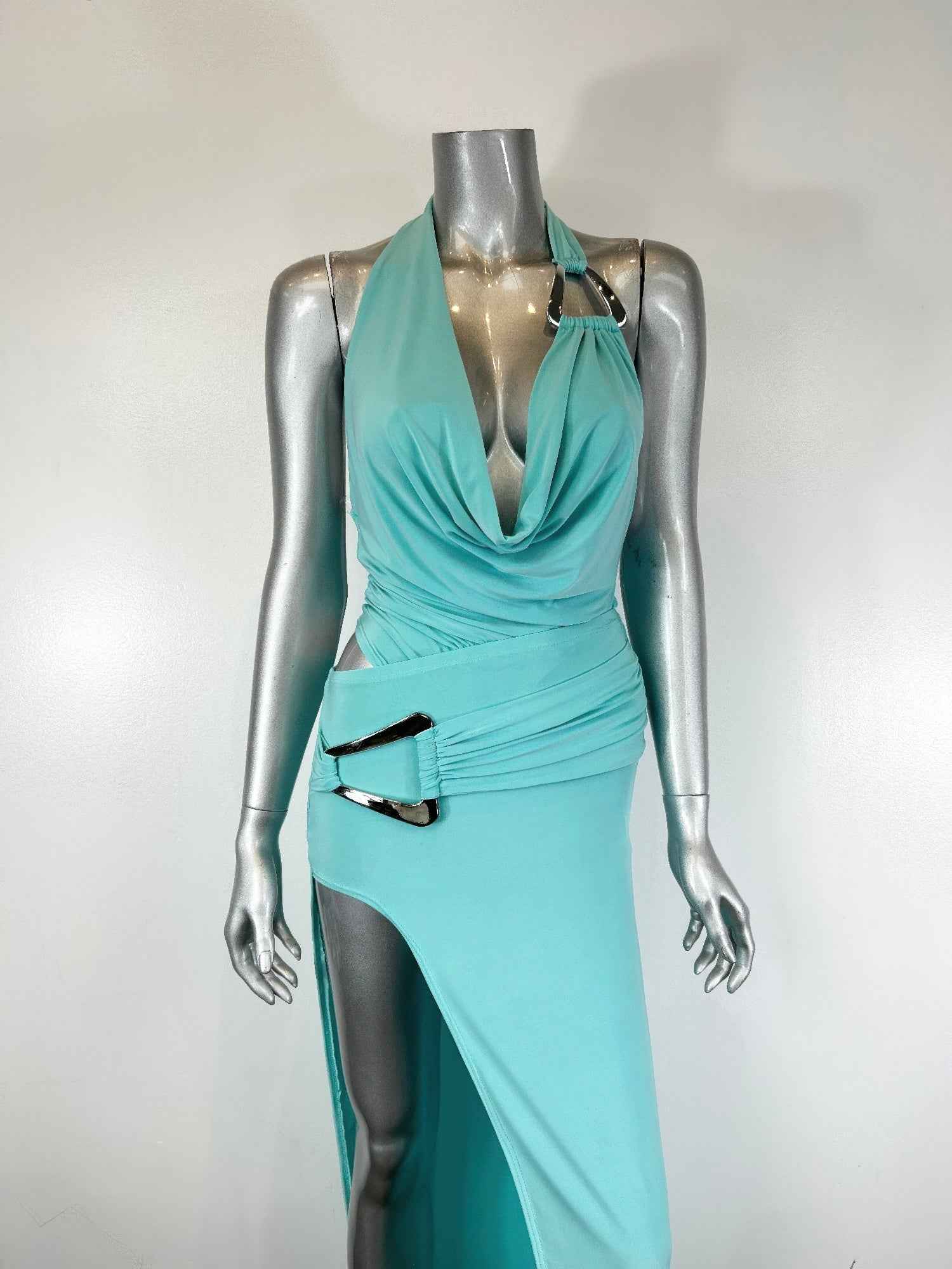 Body Suit Skirt Set Halter Neck Tie