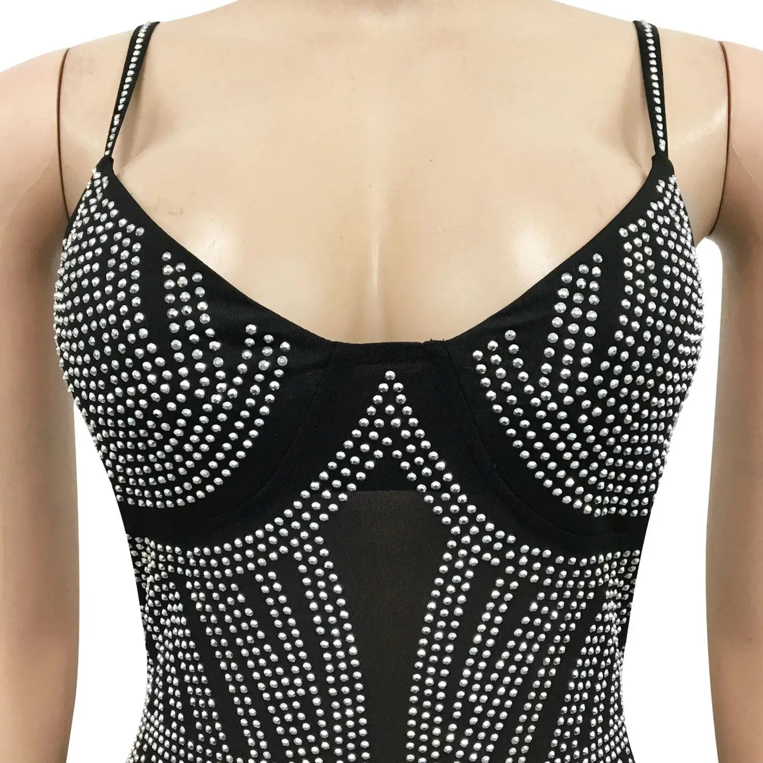Sexy embellished strapless sleeveless crop top dress with fringe details