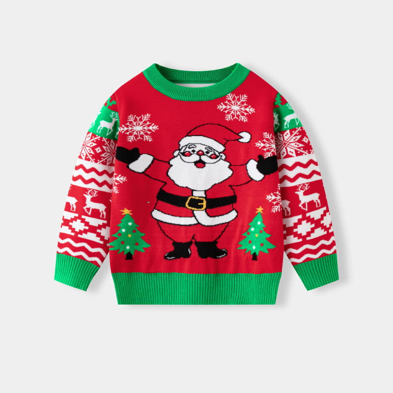 Children’s christmas santa claus baby undercover knitted shirt