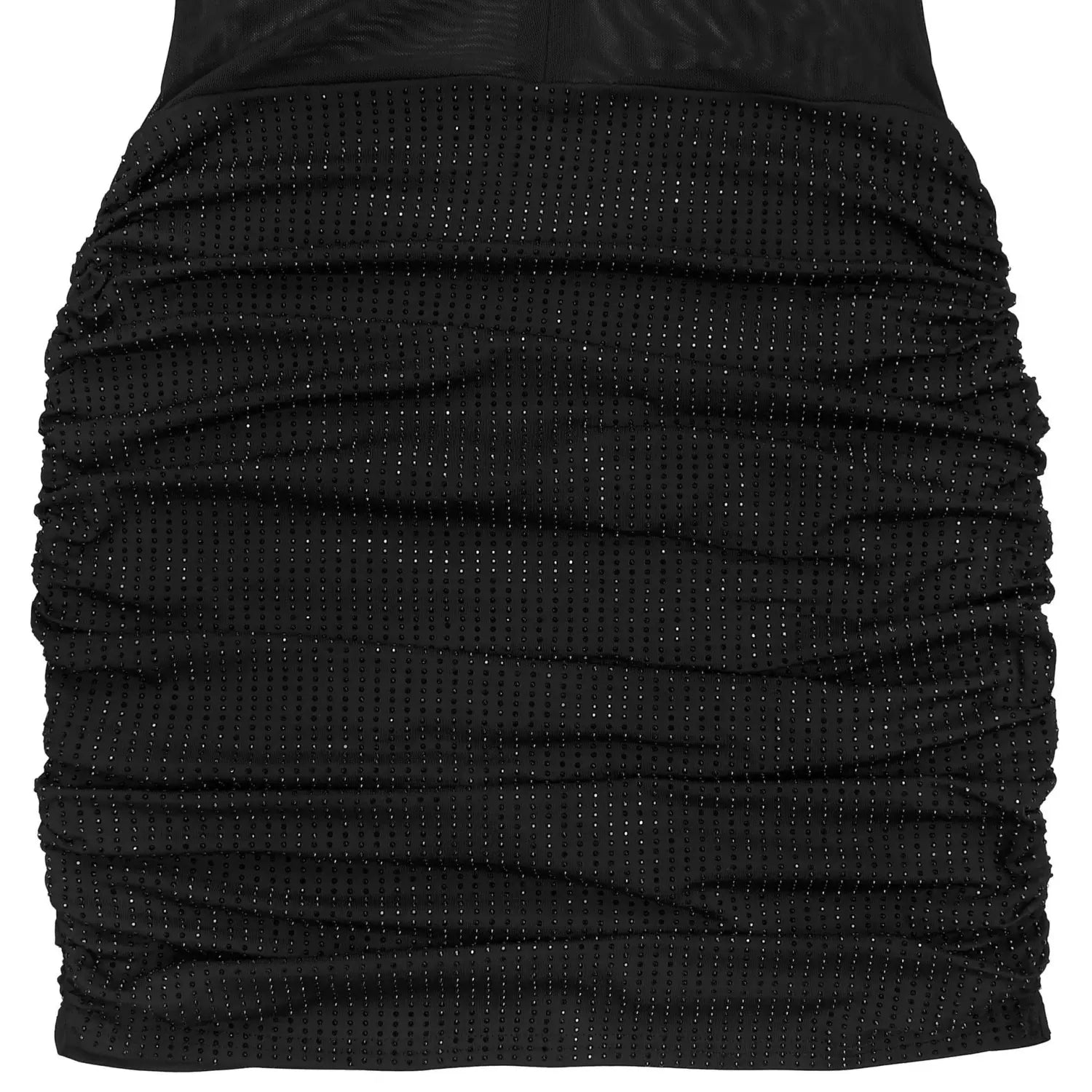 Fashion women’s sexy sheer mesh rhinestone dress mini skirt