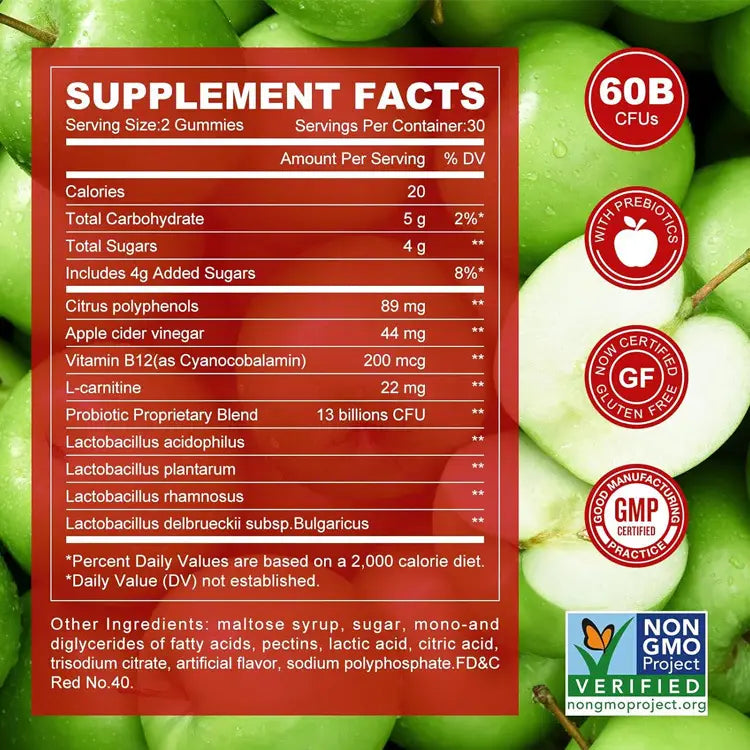 Apple cider vinegar gummies with a b12 boost!
