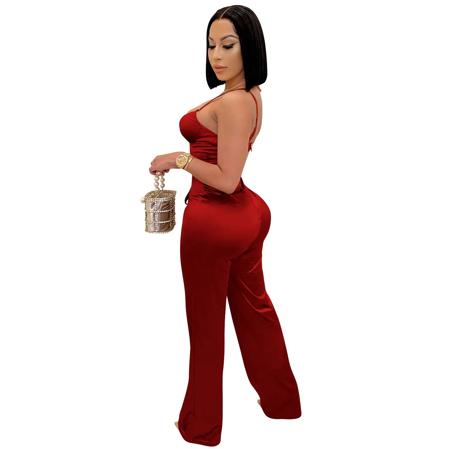Fashionsexy jumpsuit straight leg pants casual elegant commute