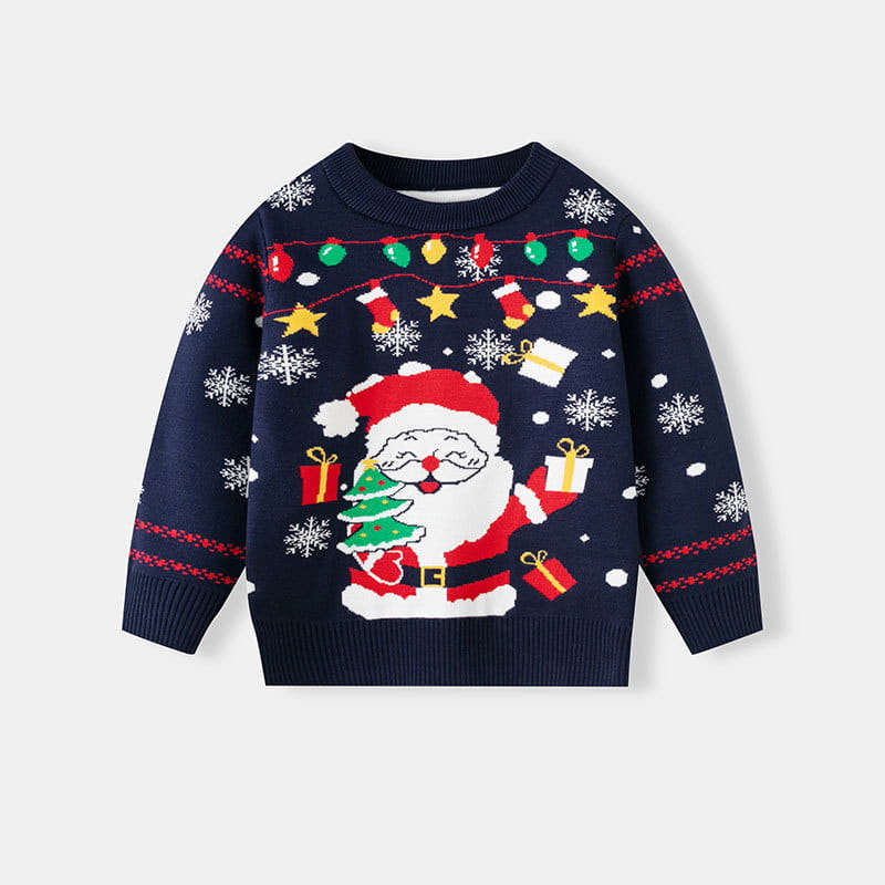 Children’s cartoon santa claus sweater baby base pullover knit sweater
