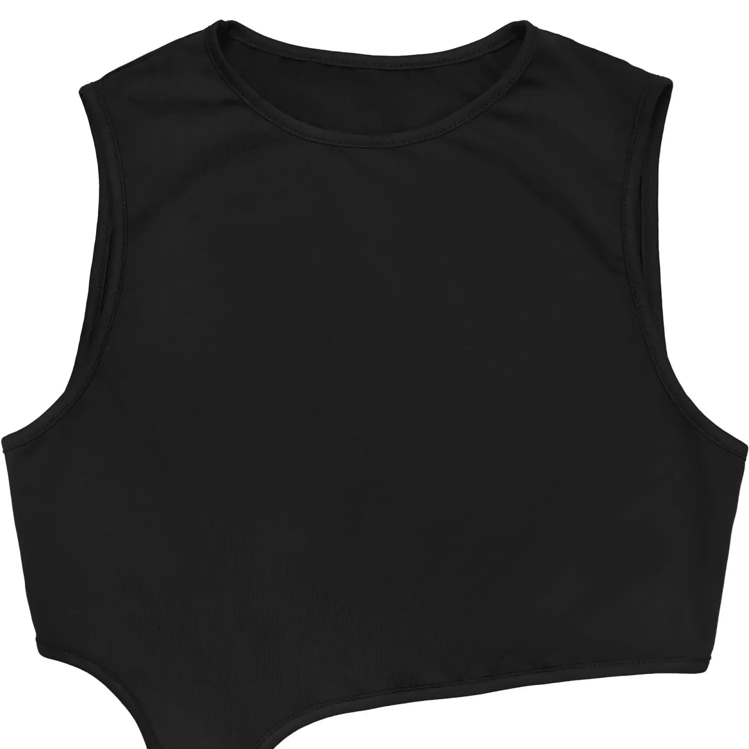 Fashion women’s sexy solid color sleeveless crop open fork dress