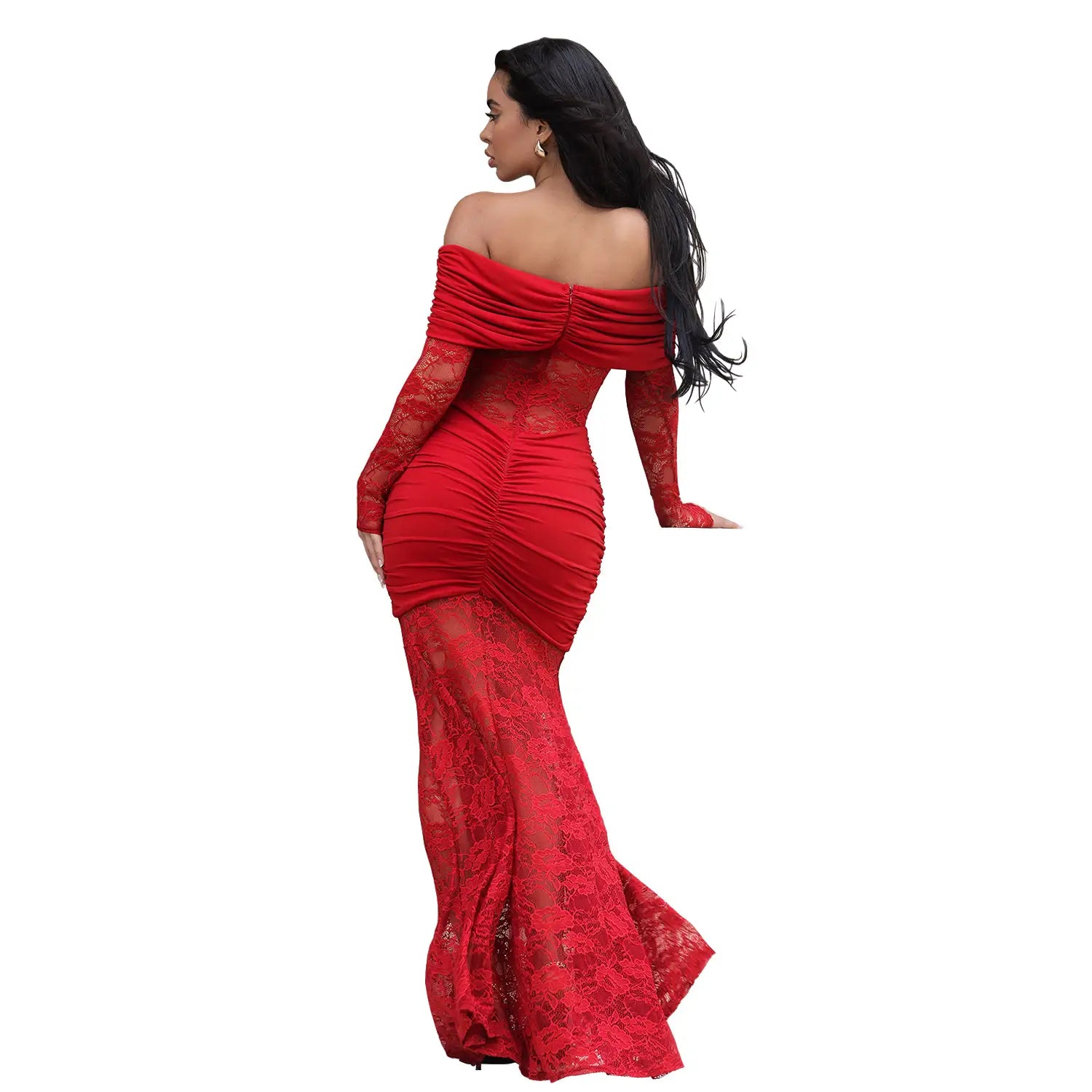 Fashion Women's Sexy One-Shoulder Lace Bodycon Dress