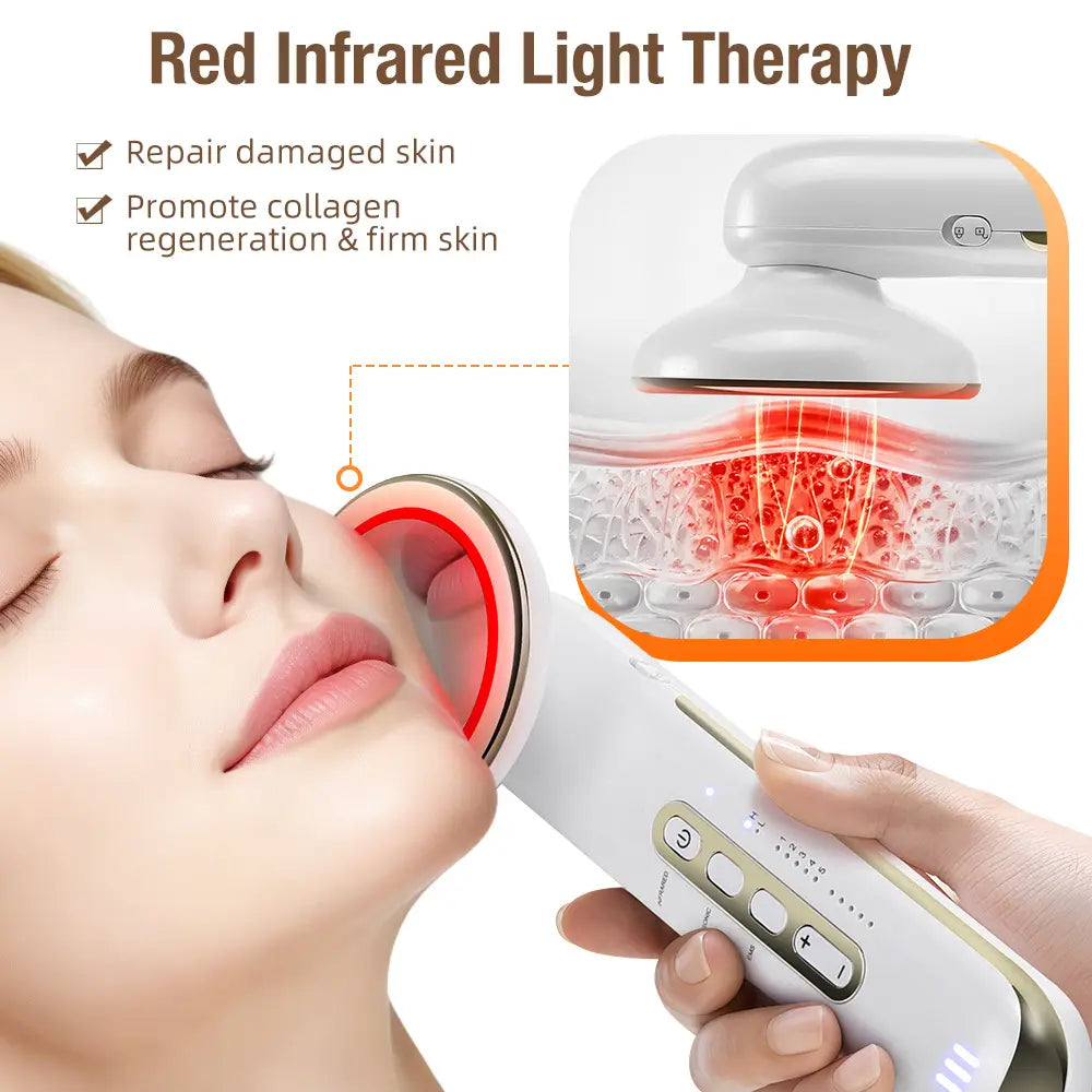 Ems body sculpting device with 5 modes rechargeable far infrared & ultrasonic fat burning slimming beauty instrument