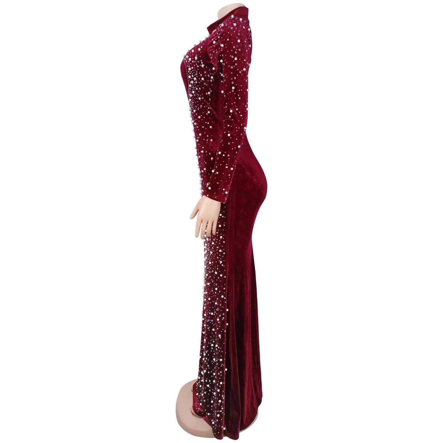 Elegant velvet embellished dress for women fashionable chic cocktail dress