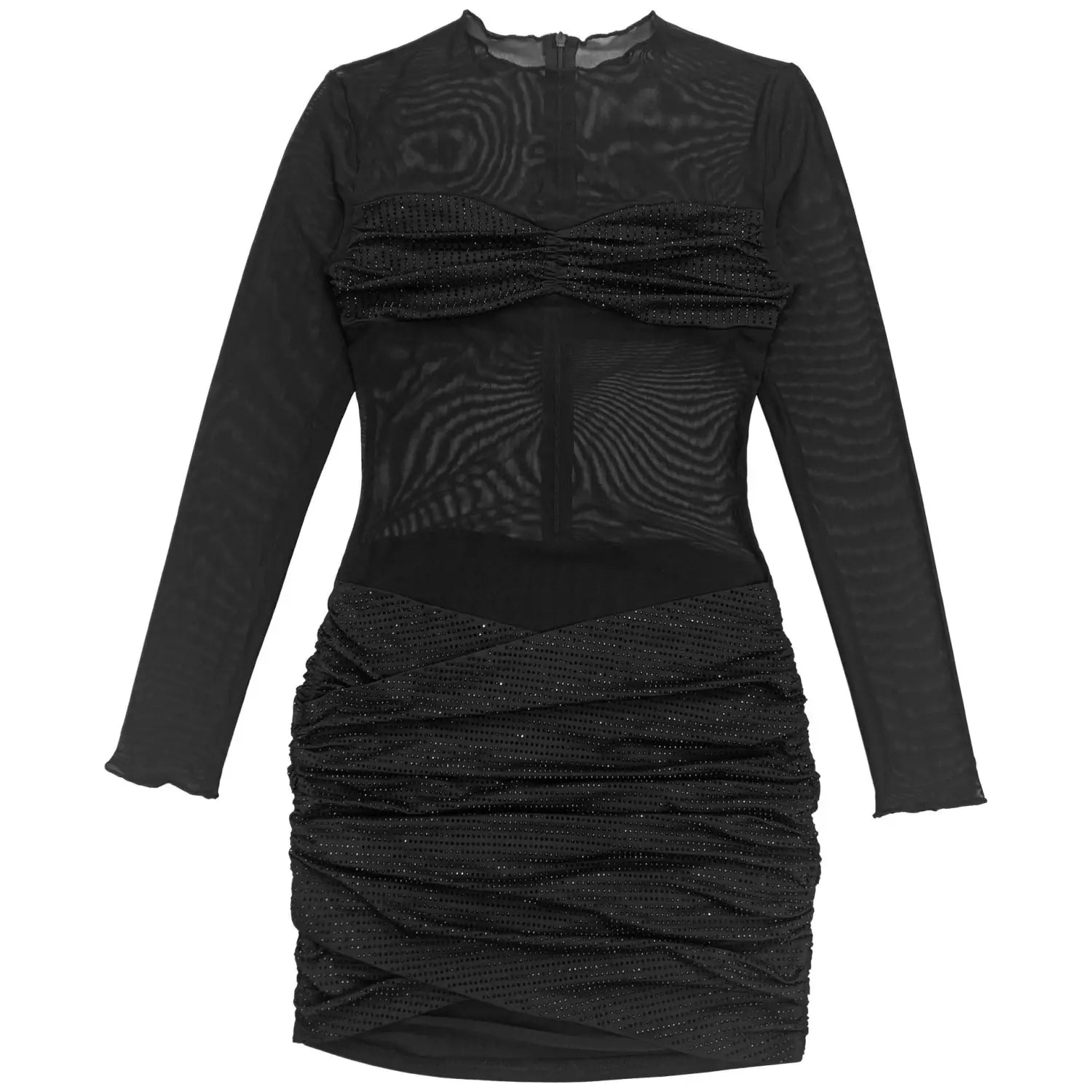 Fashion women’s sexy sheer mesh rhinestone dress mini skirt