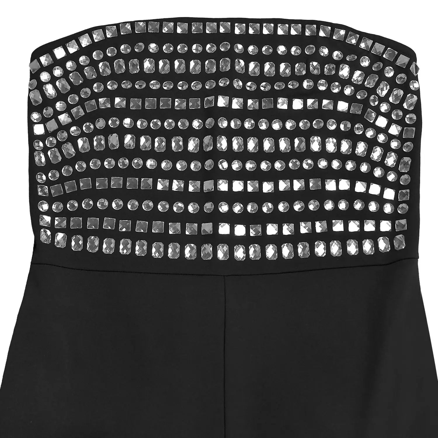 Style summer rhinestone bodysuit sexy strapless unique straight fit solid color long pants for women
